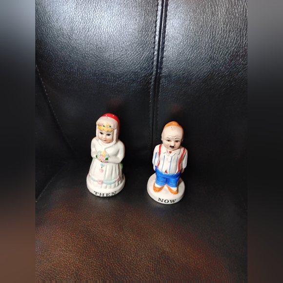 1960's Now and Then salt pepper shakers - Picture 6 of 10